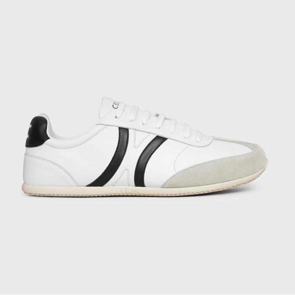 Celine Jogger Low Lace Up Sneaker in Calfskin and Suede Calfskin. Worn once